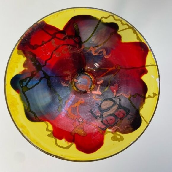 Hand Painted Romanian Art Martini Glass, Gold Thread Accents, Set of One (1) - Picture 4 of 6